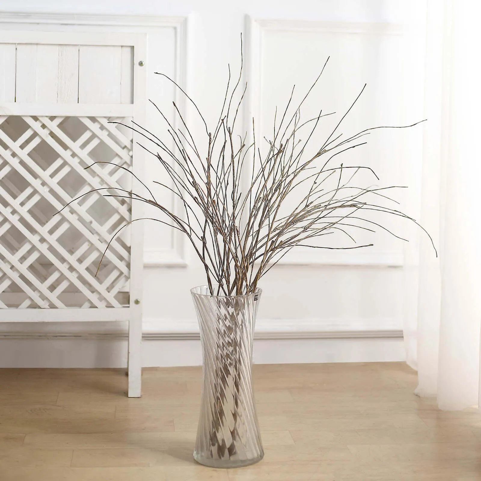 10 Pack 37" Tall Decorative Artificial Willow Tree Stem Branches, Lifelike DIY Bendable Faux Wooden Craft Decor Vase Filler