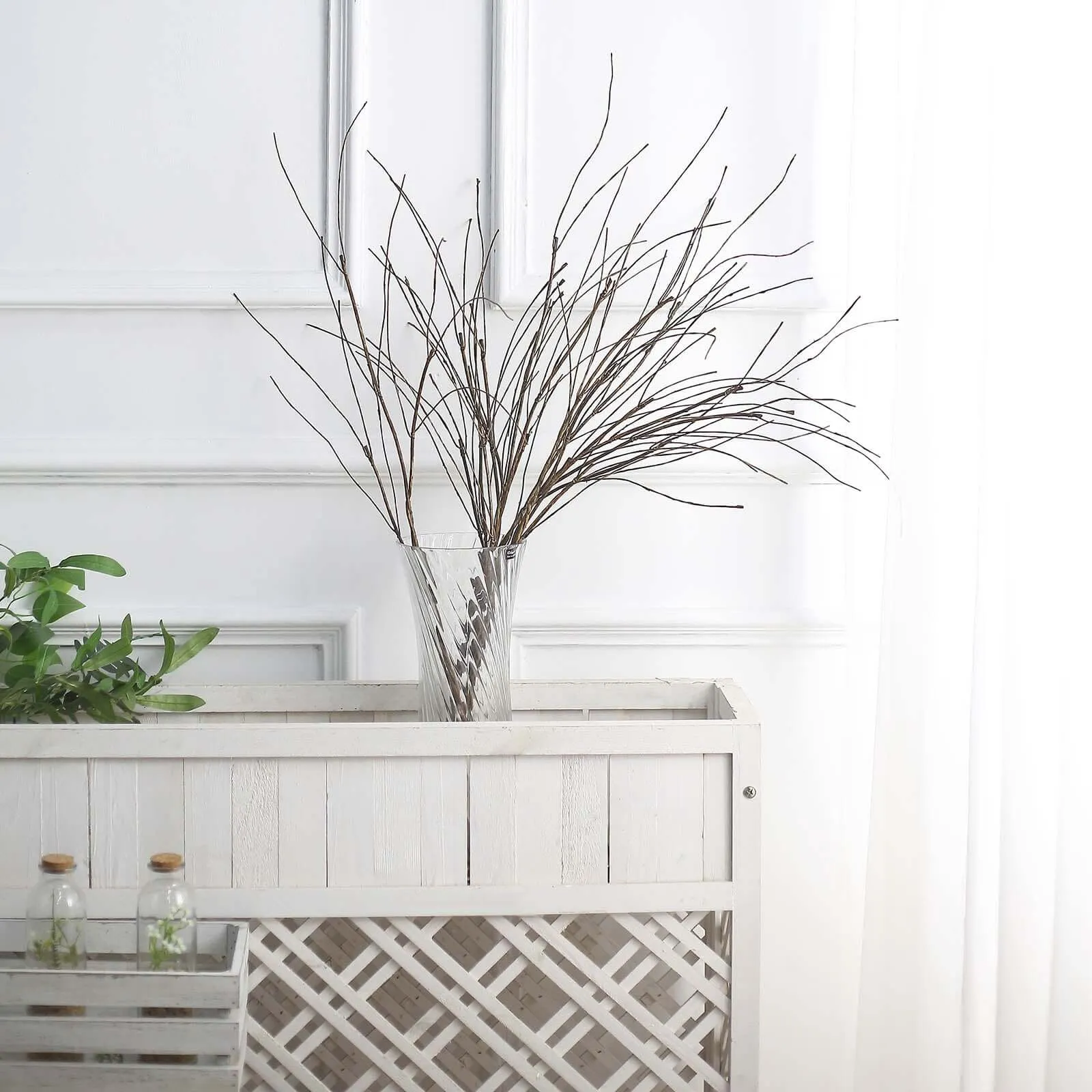 10 Pack 37" Tall Decorative Artificial Willow Tree Stem Branches, Lifelike DIY Bendable Faux Wooden Craft Decor Vase Filler