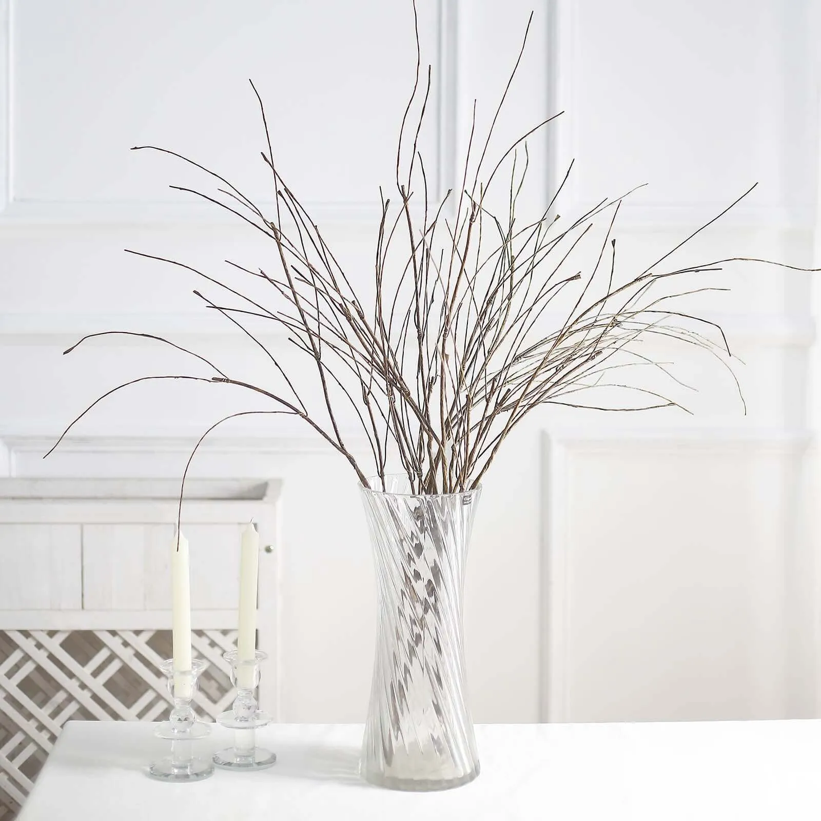10 Pack 37" Tall Decorative Artificial Willow Tree Stem Branches, Lifelike DIY Bendable Faux Wooden Craft Decor Vase Filler