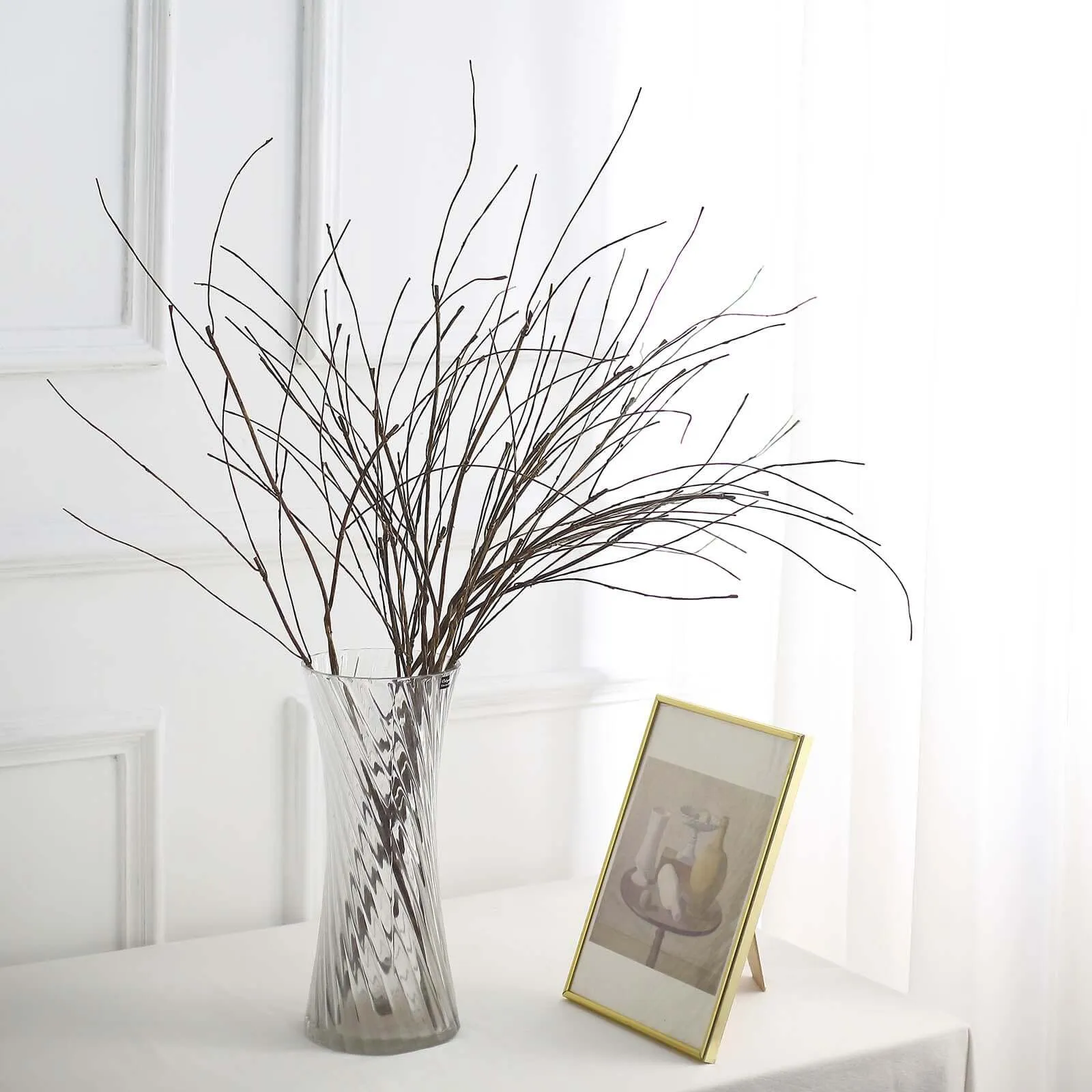 10 Pack 37" Tall Decorative Artificial Willow Tree Stem Branches, Lifelike DIY Bendable Faux Wooden Craft Decor Vase Filler