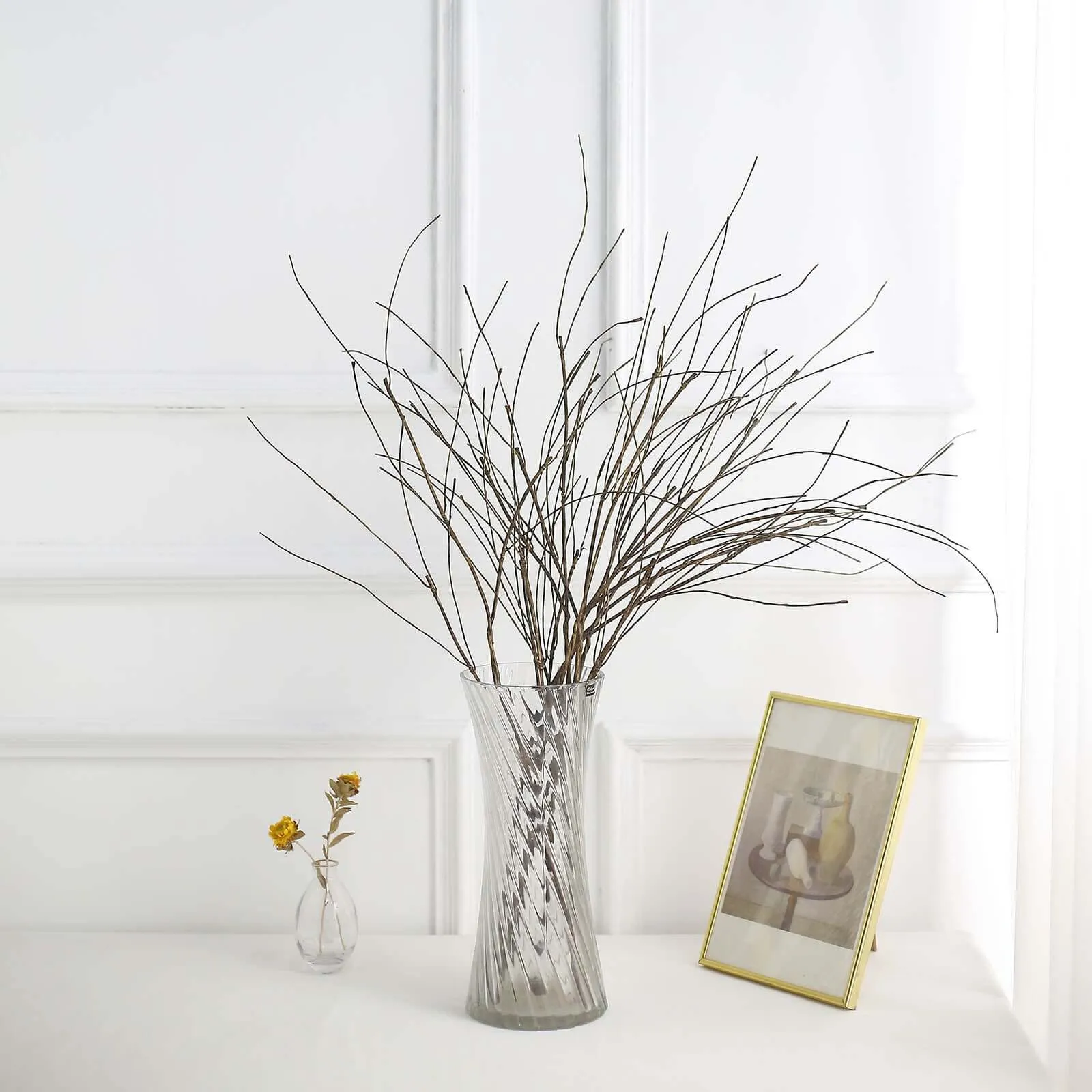 10 Pack 37" Tall Decorative Artificial Willow Tree Stem Branches, Lifelike DIY Bendable Faux Wooden Craft Decor Vase Filler