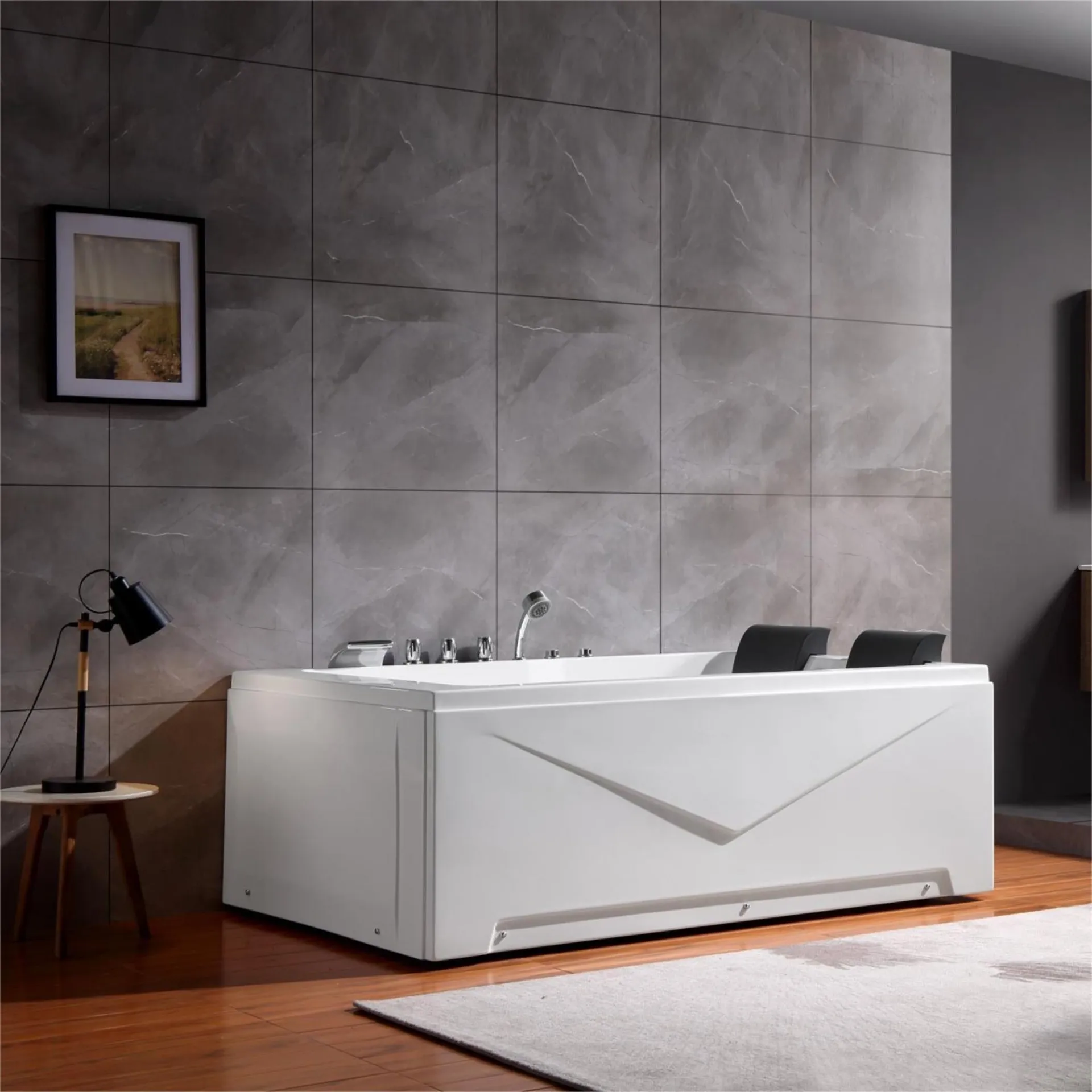 Alcove Whirlpool 2-Person Tub with Left Drain