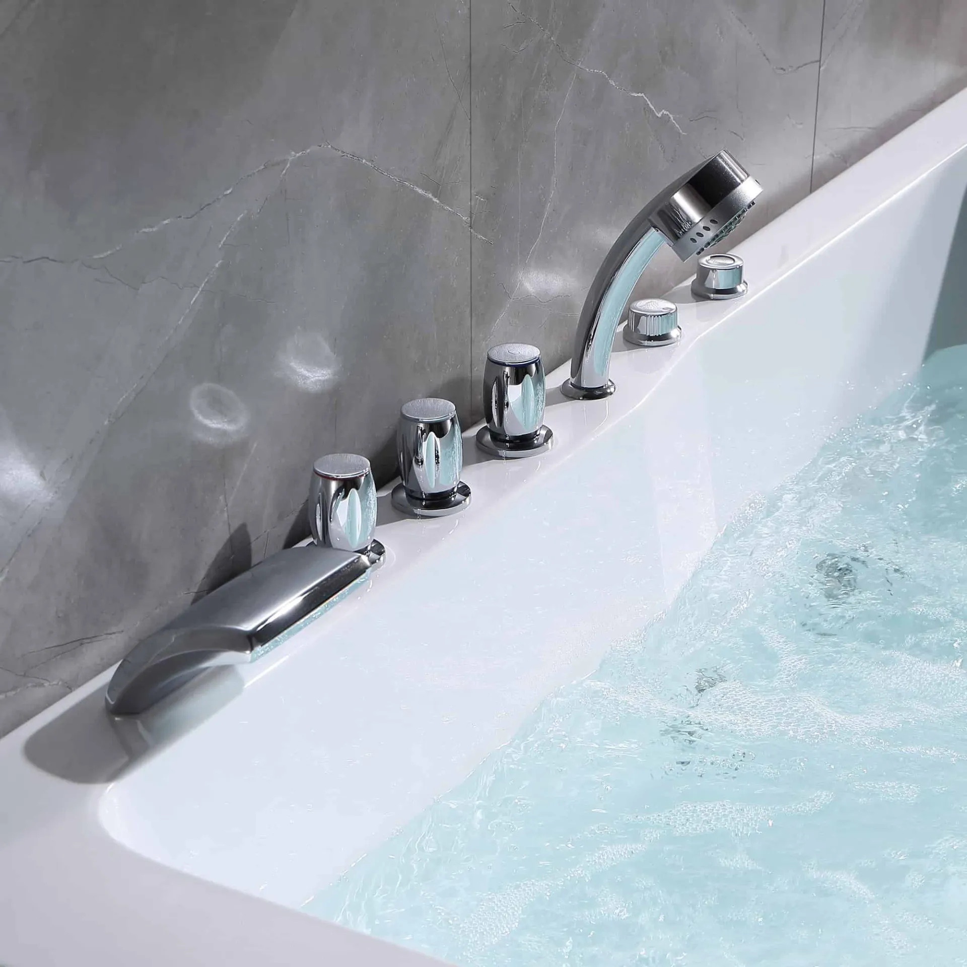Alcove Whirlpool 2-Person Tub with Left Drain