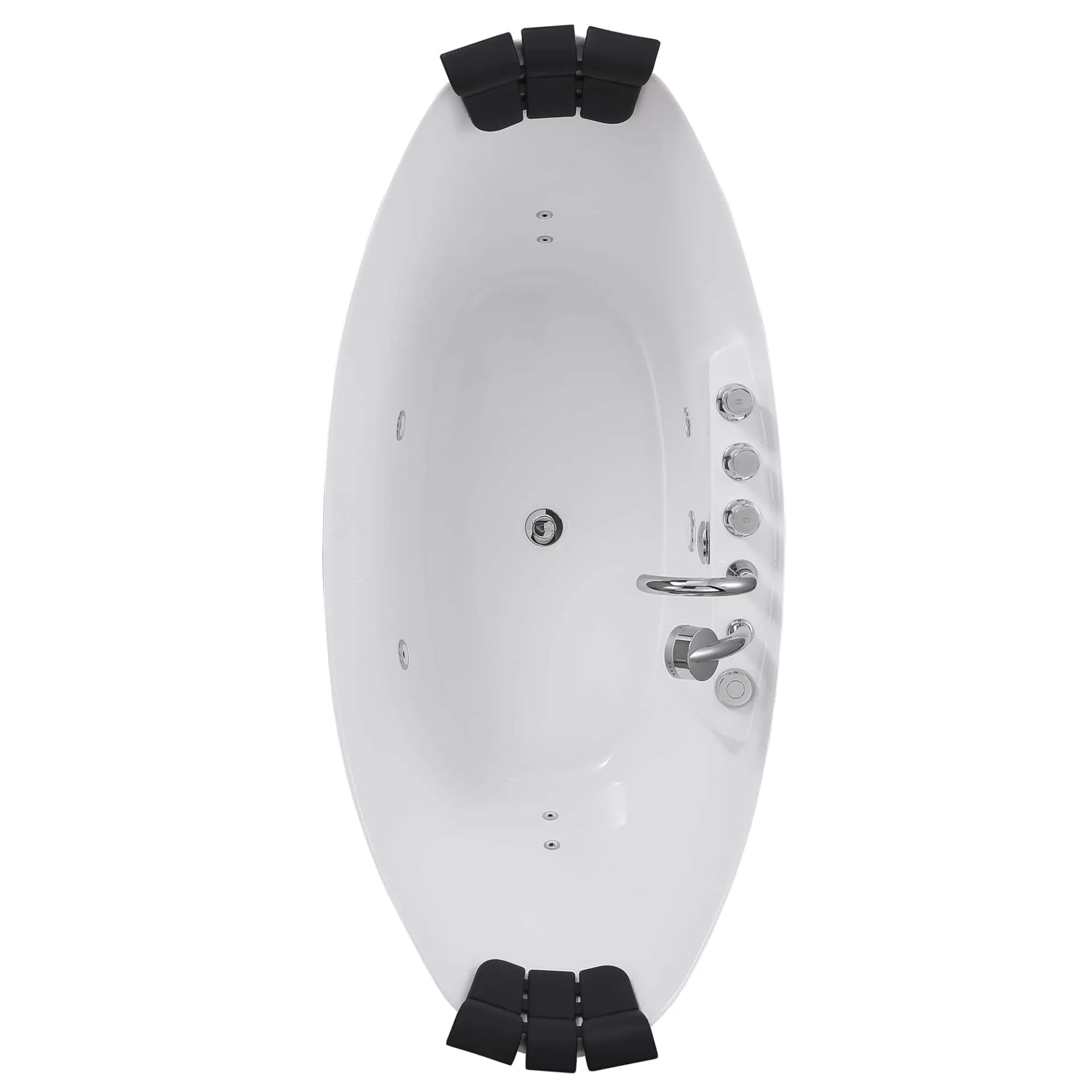 Freestanding Whirlpool Bathtub with Center Drain