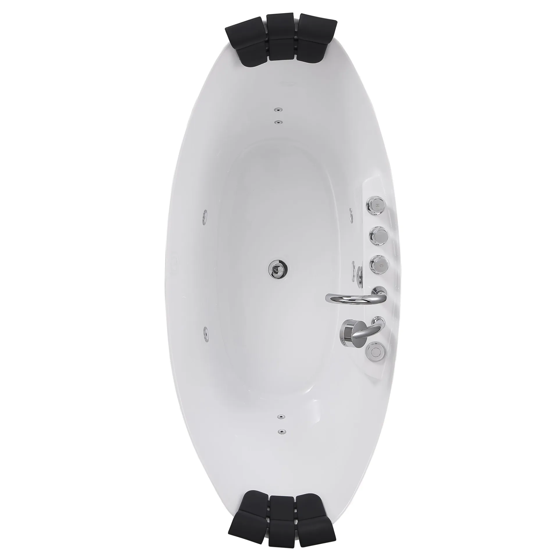 Freestanding Whirlpool Bathtub with Center Drain