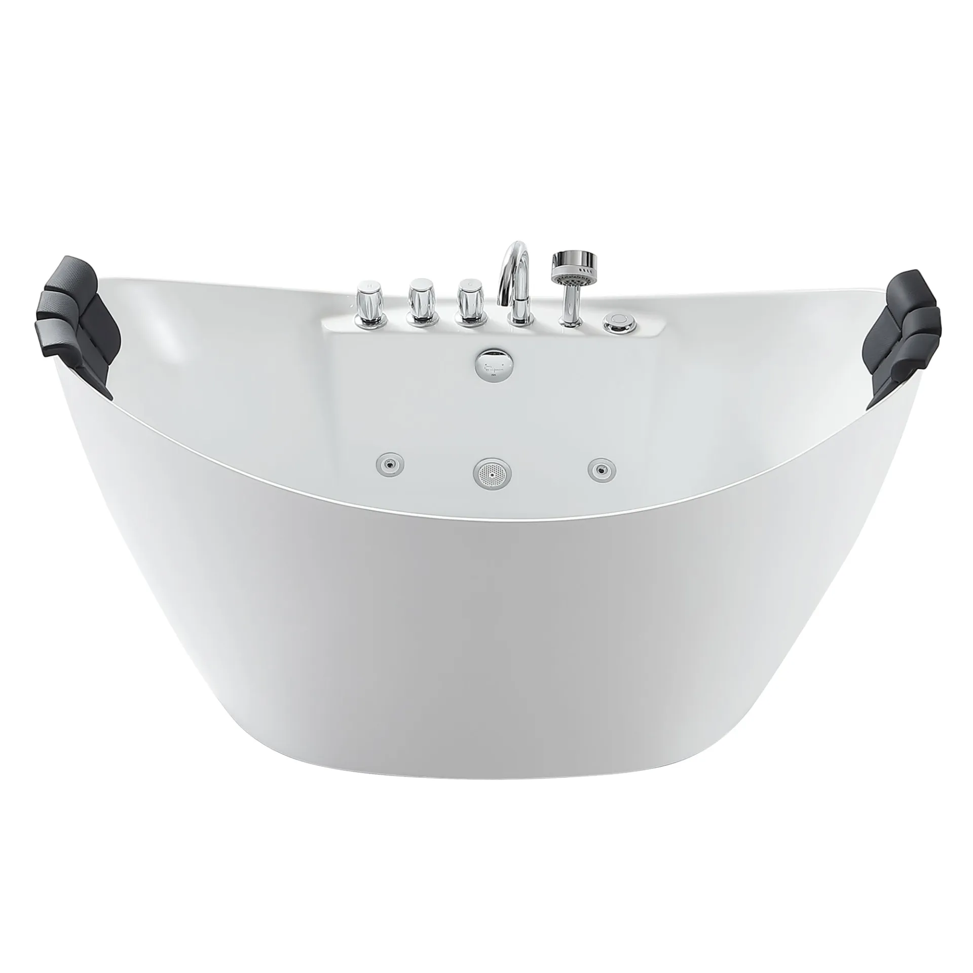 Freestanding Whirlpool Bathtub with Center Drain