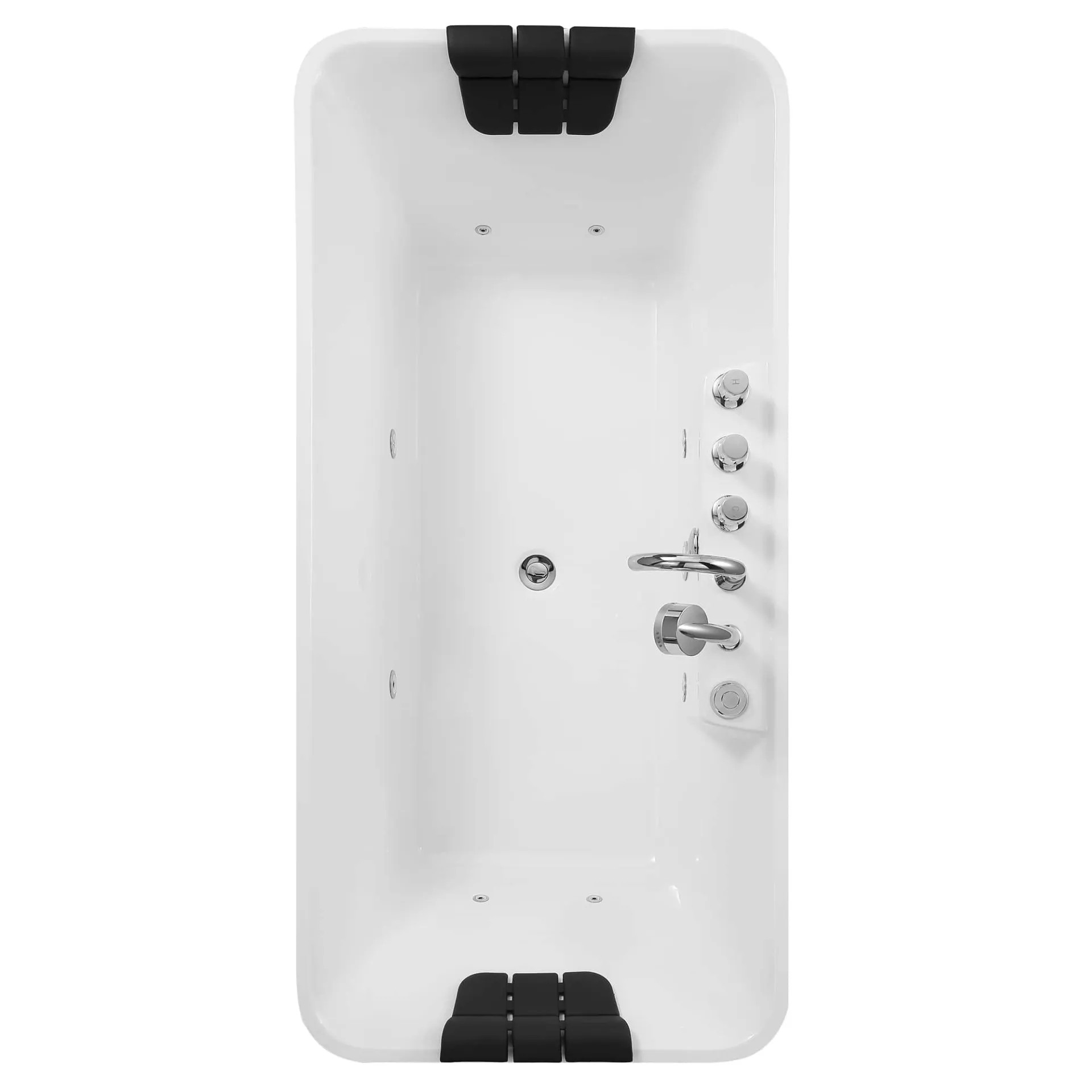 Freestanding Whirlpool Rectangle Tub with Center Drain