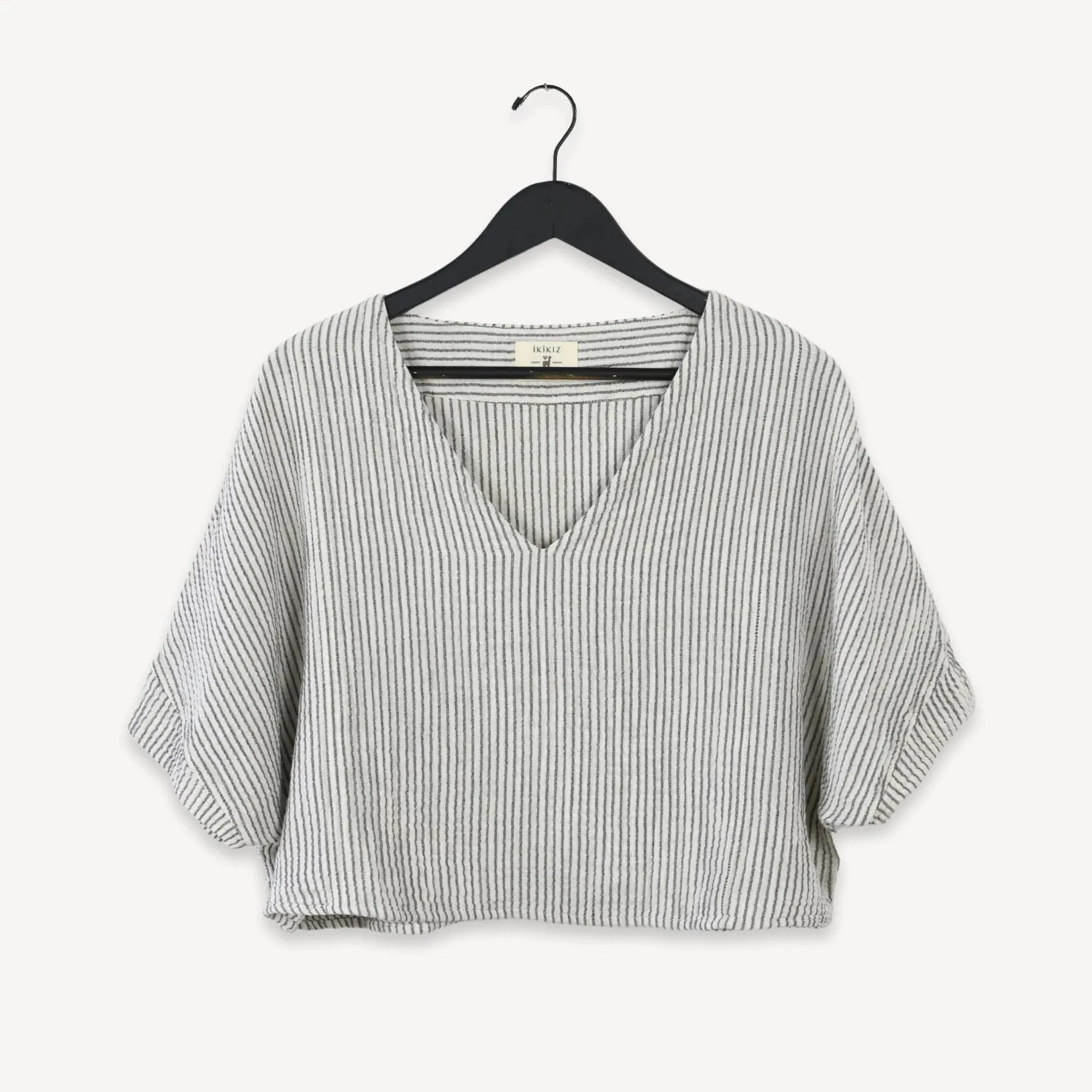 Striped Crinkle Cotton Top