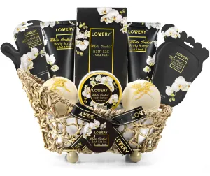 White Orchid Spa Bath Gift Set with Hand and Foot Masks